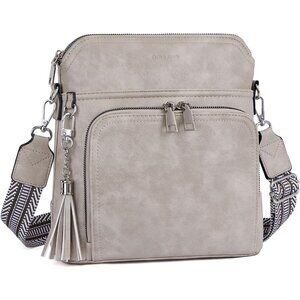 Functional Vegan Leather Shoulder Handbag with Magnetic Closure and Card Slots